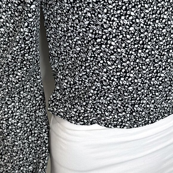 Abercrombie & Fitch Square Neck Balloon Puff Long Sleeve Top Ditsy Floral Print - Picture 10 of 16